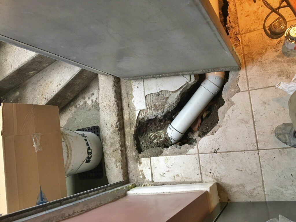 catch basin line on a walk out basement