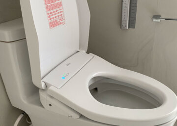 skirted toilet installation